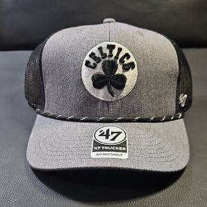 Boston Celtics Gray and Black Snapback Trucker Hat